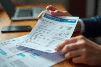 Main tenant un relevé bancaire français avec transaction Pôle Emploi